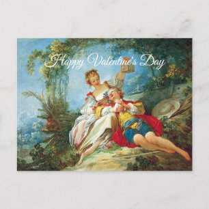 Carte Postale Cute Rococo Joyeux amoureux Saint Valentin