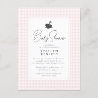 Cute Rose En vichy Swan Baby shower simple