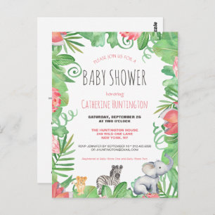 Carte Postale Cute Safari Animal Baby shower Livres pour bébé