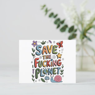 Carte Postale Cute Save Planet De l'environnement Ecowarrier