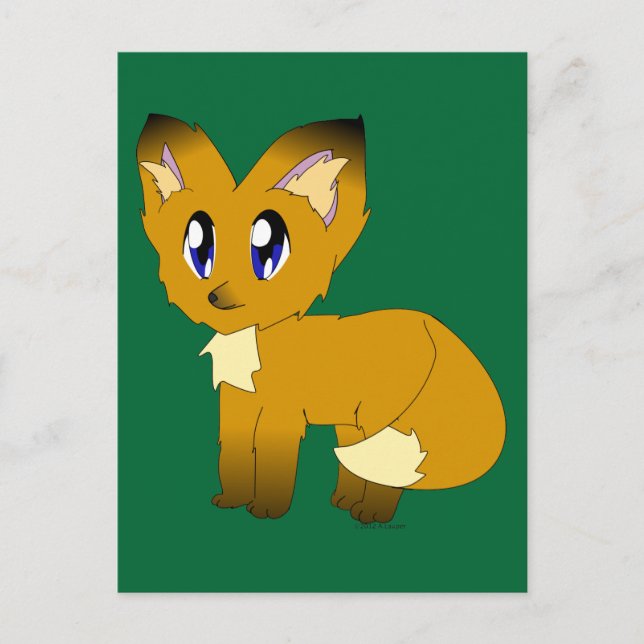 Carte Postale Cute Scruffy Little Fox (Devant)