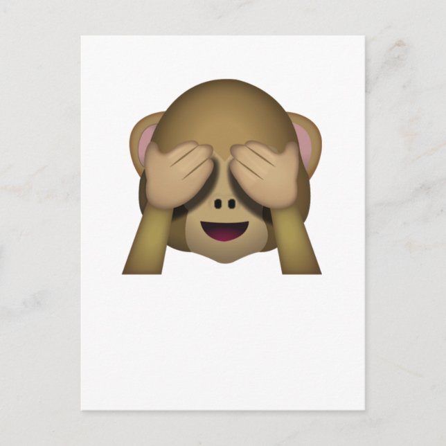 Carte Postale Cute See No Evil Monkey Emoji (Devant)