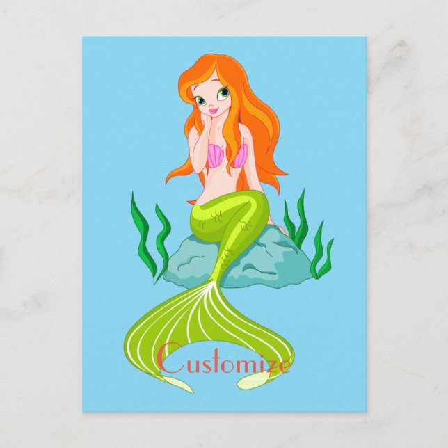 Carte Postale Cute Sirène Redhead Thunder_Cove (Devant)