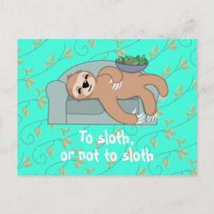 Carte Postale Cute Sleeping Sloth Being Lazy Tropical Jungle