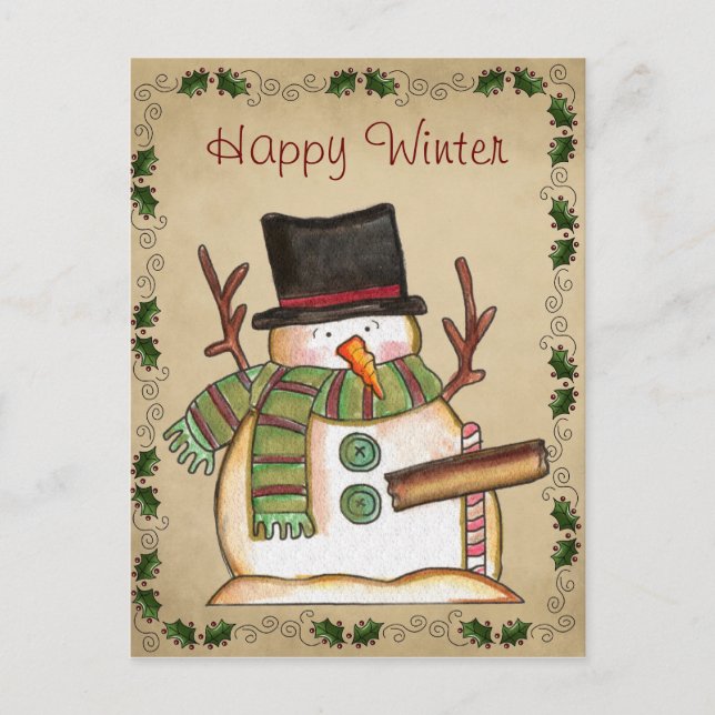 Carte postale Cute Snowman (Devant)