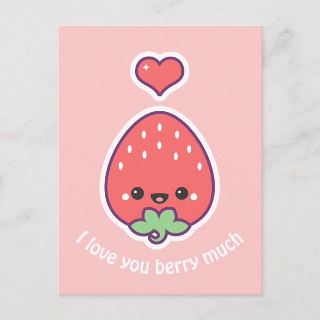 Carte Postale Cute Strawberry (Devant)