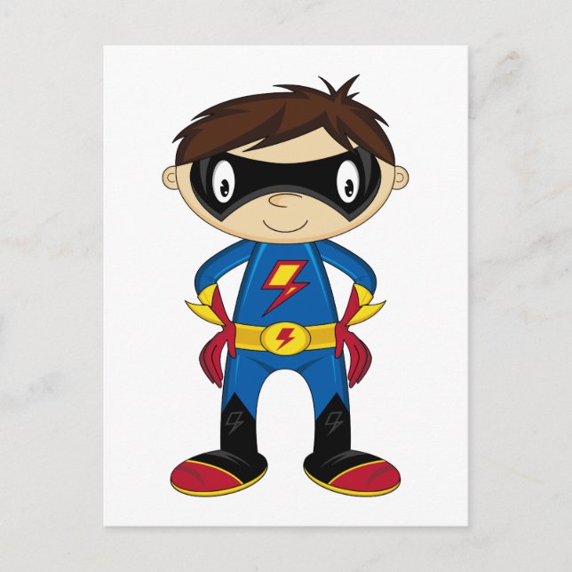 Carte Postale Cute Superhero Boy (Devant)