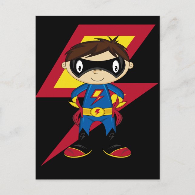 Carte Postale Cute Superhero Boy (Devant)