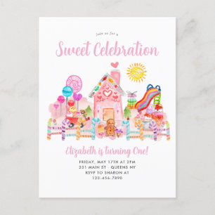 Carte Postale Cute Sweet Celebration Candyland Anniversaire de e