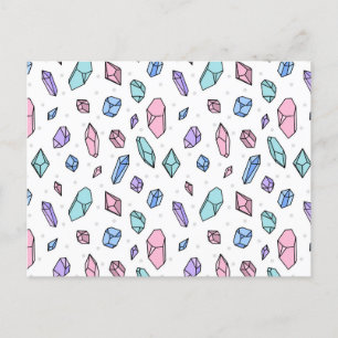 Carte Postale Cute tendance Pastel Gemstones Gems Crystal Motif
