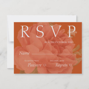 Carte Postale Cute Terracotta White Floral Wedding RSVP