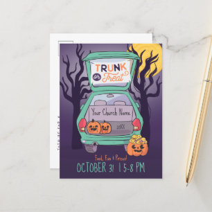 Carte Postale Cute tronc ou traiter l'invitation Halloween perso