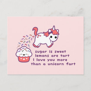 Carte Postale Cute Unicorn Fart