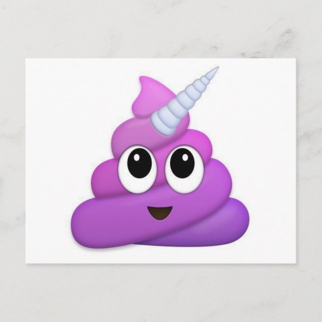 Carte Postale Cute Unicorn Poop emoji (Devant)