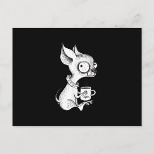 Carte Postale Cute Unique Chihuahua Café Art Amoureux des chiens