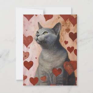 Carte Postale Cute Valentine Chat