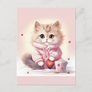 Carte Postale Cute Valentine kitty