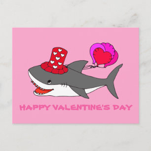 Carte Postale Cute Valentine's Day Shark