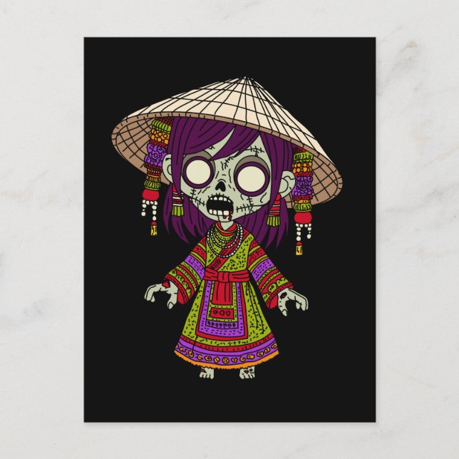 Carte Postale Cute Vietnamien Zombie (Devant)