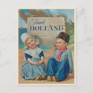 Carte Postale Cute Vintage Holland Pays-Bas Dutch Travel