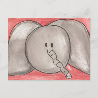 Carte Postale Cute Watercolor Cartoon Elephant