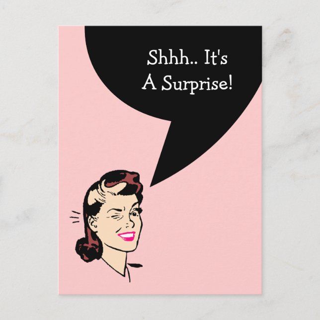 Carte Postale Cute Wink Surprise Party Carte Posta (Devant)