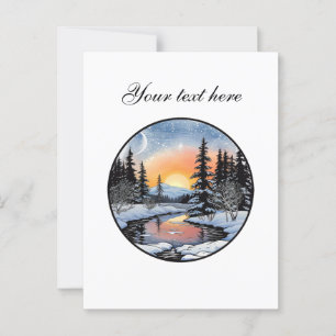 Carte Postale Cute Winter scène personnalisable