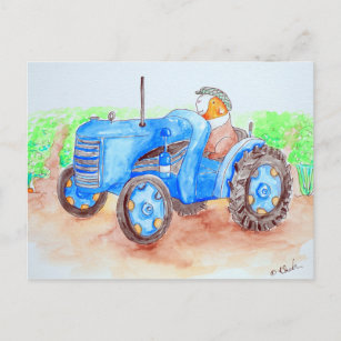 Carte Postale Cutie l'agriculteur Guinée Peinture de porc