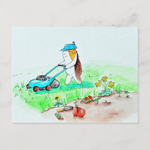 Carte Postale Cutie the Guinea Pig the Gardener Peinture