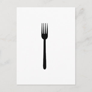 Carte Postale Cutlerie de Fourche Silhouette Simple Art Foodie A