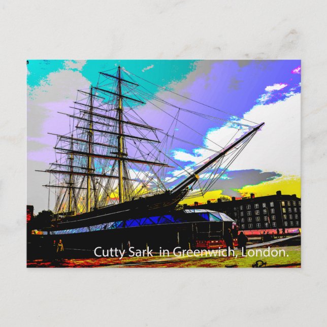 Carte Postale Cutty Sark à Greenwich, Londres. (Devant)