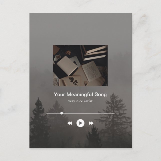 Carte Postale Cuztomizable moody Music Player Aesthetic (Devant)