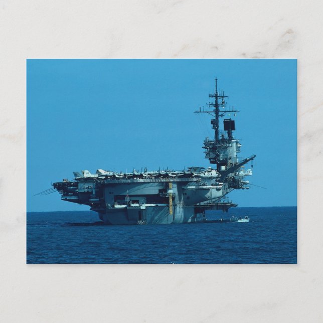 Carte Postale CV-66 Désaffectation "USS America" en 1996, stern (Devant)