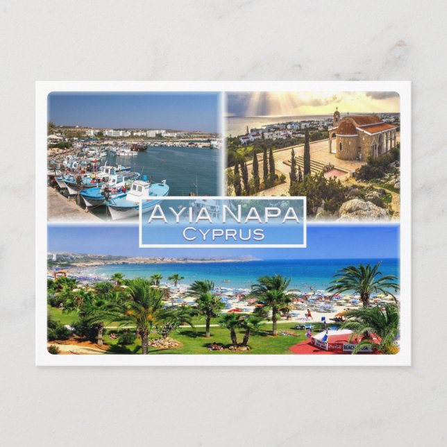 Carte Postale CY Chypre - Ayia Napa - Port - Panorama - Nelia (Devant)
