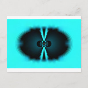 Carte Postale Cyan et Black Abstrait Art Print