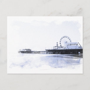 Carte Postale Cyanotype Santa Monica Pier