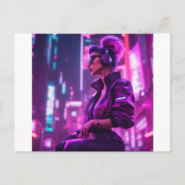 Carte Postale Cyber fille (Devant)