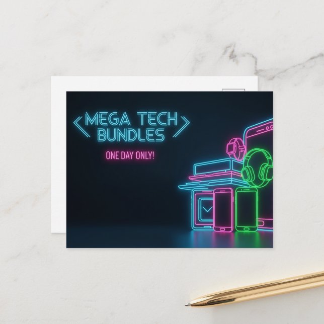 Carte Postale Cyber lundi (Devant/Arrière en situation)