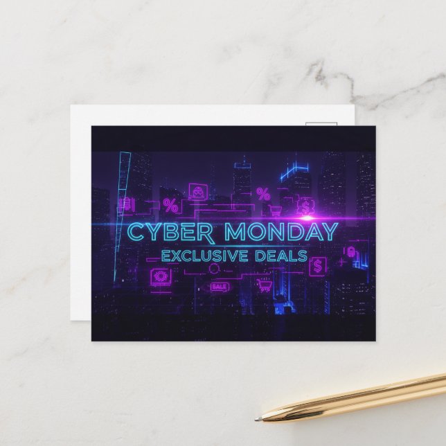 Carte Postale Cyber lundi (Devant/Arrière en situation)