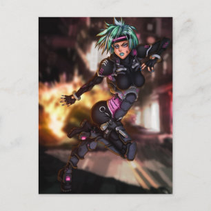 Carte Postale Cyber Police Girl