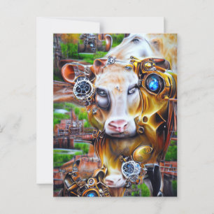 Carte Postale Cyber-vache vapeur