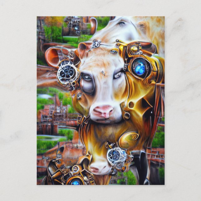 Carte Postale Cyber-vache vapeur (Devant)