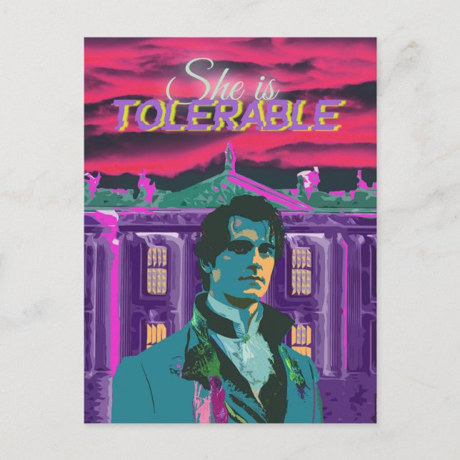 Carte Postale Cyberpunk tendance Elle est tolérable Mr Darcy (Devant)