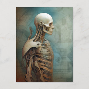 Carte Postale Cyborg Skeleton Futuriste Science-Fiction