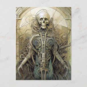 Carte Postale Cyborg Skeleton Futuriste Science-Fiction