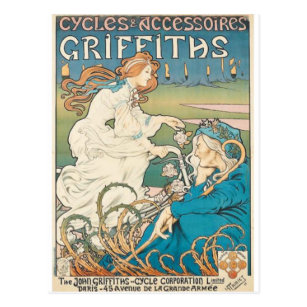Carte Postale Ancienne – Femme à Vélo – 1907 – Vintage Collection