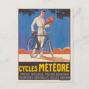 Carte Postale Cycles Météore France Poster vintage 1926