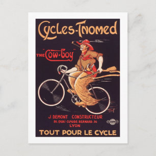 Carte Postale Cycles Tnomé "Le Cowboy" Annonce Vintage Vélo Fran