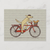 Cycling Dog with Squirrél Friend - Fun Animal Art