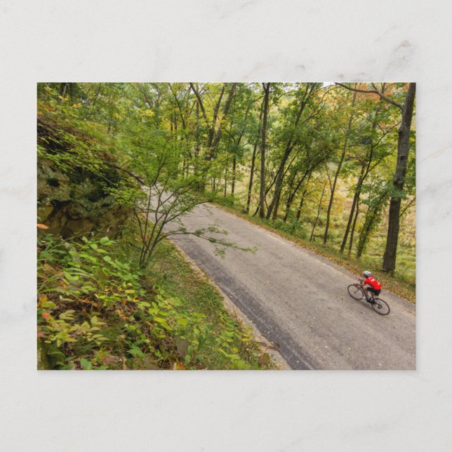 Carte Postale Cyclisme sur route de campagne rurale (Devant)